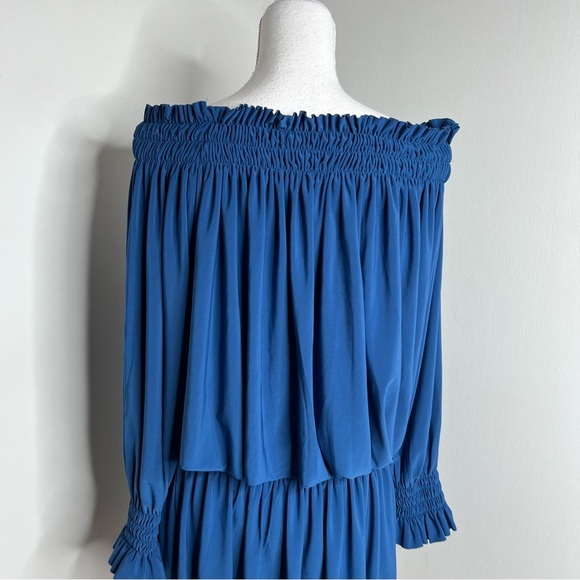NORMA KAMALI Peasant Mini Dress in Blue Size S - Picture 8 of 14